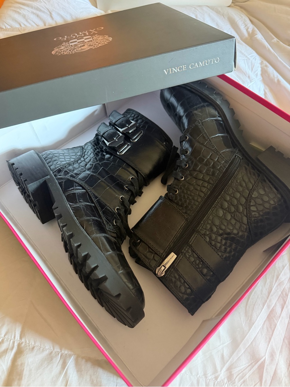 New in box | Vince Camuto Fawdry Crocodile Leather Boots